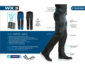 Portwest WX3 Service Bundhose, Größe: 33, Farbe: Metal Grau, T701MGR33 Portwest WX3 Service Bundhose, Größe: 33, Farbe: Metal Grau, T701MGR33