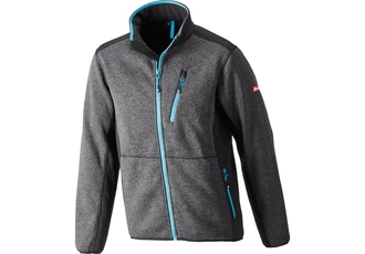 FORTIS Strick-Softshell-Jacke grau-türkis