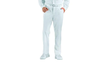 Pantalon Homme Leiber à Plis - Coupe Droite Blanche En Coton - Taille Non Précisée