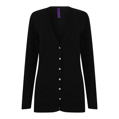Ladies Lightweight V Neck Cardigan Black W723 Udo D mer Shop