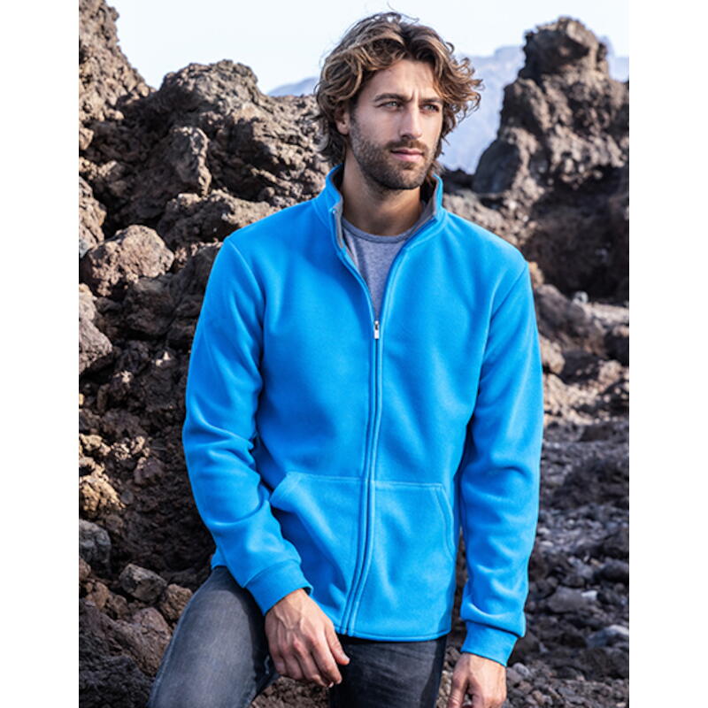 Men´s Double Fleece Jacket Turquoise E7971 Udo Dömer Shop