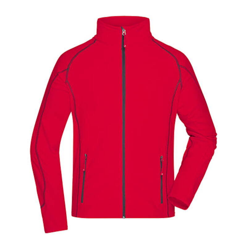 Men´s Structure Fleece Jacket Red JN597 Udo Dömer Shop