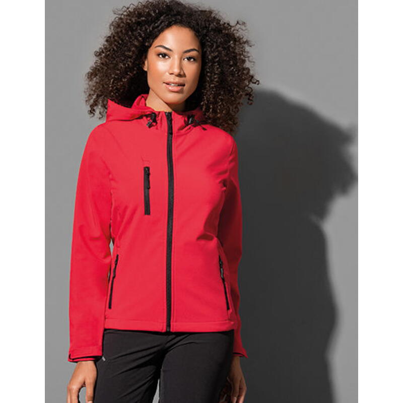 Softest Shell Hooded Jacket Women Crimson Red S5340 Udo Dömer Shop