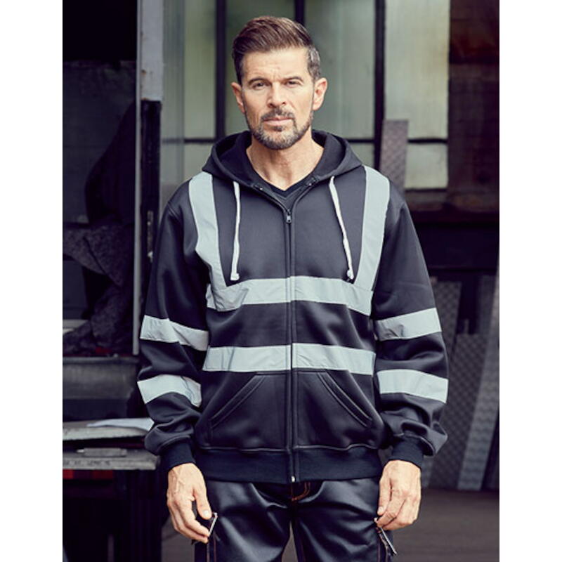 Hi Vis Zip Hoodie Navy YK07